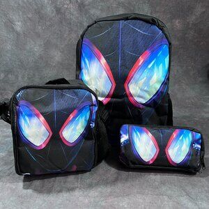NEW Spider-Man Miles Morales 3-piece backpack set: backpack lunchbox pencil case